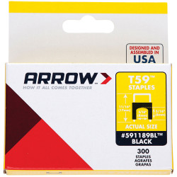 Arrow A591168BL T59 Insulated Staples Black 6 x 6mm Box of 300