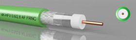 Video cable for 4K-UHD transmissions in high resolution, 75 Ω, HFV 0.6/2.8, FRNC, green