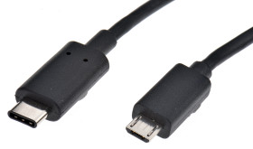 Kabel USB Złącze A USB C Złącze B Micro USB typu B dł. 1m Przewód USB USB 3.1 kolor: Czarny