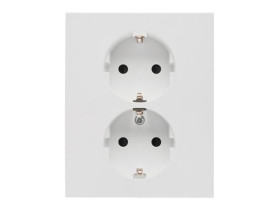 SIMON 55 Gniazdo podwójne z uziemieniem SCHUKO z przesłonami zaciski śrubowe jasnoszary mat TGSZ2PZFAR/114 KONTAKT SIMON