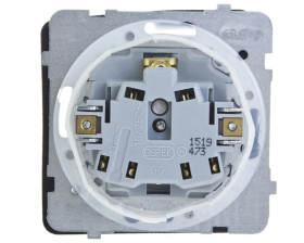 KARO Gniazdo bryzgoszczelne z/u IP44 klapka przezroczysta srebrny perłowy GPH-1SZ/m/43/d