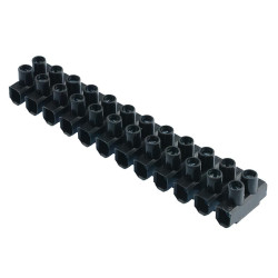 Black 12-Pole Kwik Snap Terminal Block 24A 450V