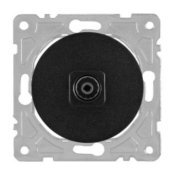 Gniazdo antenowe TV, kolor czarny, montaż podtynkowy, OVAL Electromalt OVA1014B