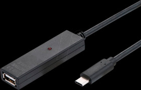 12.99.1112 USB 2.0 cable, C plug to A port, amplifier, 10 m