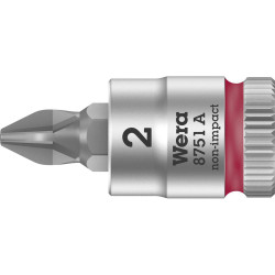 Wera 05003351001 8751 A Phillips Zyklop Bit Socket 1/4&quot; PH 2 x 28mm