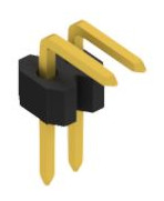 Pin header, 2 pole, pitch 1.27 mm, angled, black, 10060905