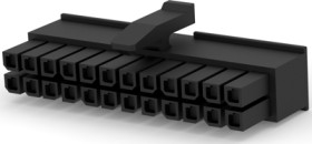 Socket housing, 24 pole, pitch 3 mm, straight, black, 2-794617-4