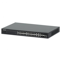 Switch Gigabit 24xPoE+ 370W, 2xCombo RJ45/SFP zarządzalny