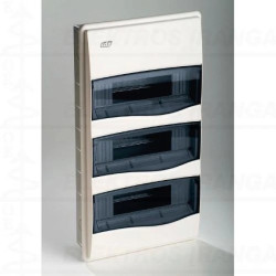 IP40 Rozdzielnica modułowa 3x12 ORO podtynkowa (drzwi transparentne) PE+N