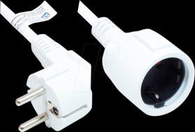 P0102-W050 Extension type E+F to type F , white, 1,50 mm², 5 m