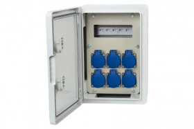 Rozdzielnica budowlana RB-250 8M - gniazda 6x230V, /8 modułów/