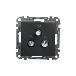 Gniazdo R/TV/SAT przelotowe (7dB), czarny antracyt, Sedna Design i Elements SDD114484