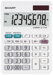 Sharp EL-310W Kalkulator kieszonkowy biały Wyświetlacz: 8 bateryjne, energią słoneczną