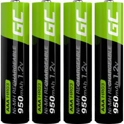 Green Cell GR03 HR03 AAA Batteries Rechargeable NiMH 950mAh 1.2V 4Pieces