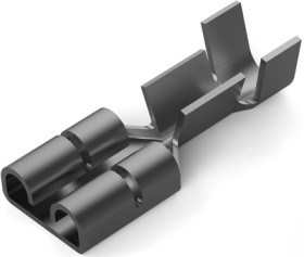 Uninsulated flat plug sleeve, 6.35 x 0.81 mm, 1.0 to 2.5 mm², AWG 17 to 13, brass, tin-plated, 100570-2