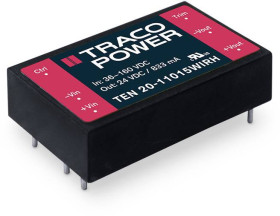 TracoPower TEN 20-11023WIRH Przetwornica DC/DC, do PCB 110 V/DC +15 V/DC 667 mA 20 W Ilość wyjść: 2 x Content 1 szt.
