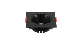 Oprawa Punktowa Oczko Gu10 Ip20 Czarna+Czarny Połysk Kwadrat 6652