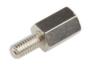 Kołek dystansowy gwint M4 x M4 długość 10mm Mosiądz Męski/żeński Sześciokątny RS PRO