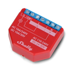 Shelly Plus 1PM - 1x przekaźnik AC 110-240V, DC 24-30V, WiFi 16A - pomiar energii - aplikacja Android / iOS