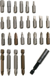 Zestaw końcówek do wkrętaka l. elementów: 27 rozmiar: 1/4 cala Pudełko końcówek wkręcających i akcesoriów SAM