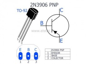 Tranzystor PNP 40V 0.2A 0,6W TO92