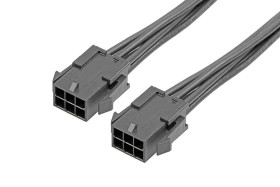 Kabel przewód-płytka, Micro-Fit 3.0, 300 V AC/DC, 8,5 A, raster: 3mm, 600mm, Cyna, Czarny