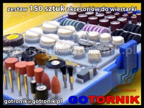 Komplet 150 sztuk akcesoriów do wiertarki