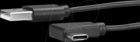 USB2AC1MR USB 2.0 cable USB-a to USB-C angled 1.0 m.