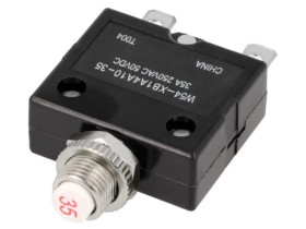 Wyłącznik nadprądowy 250VAC 50VDC 10A SPST-NC na panel 1423674-6