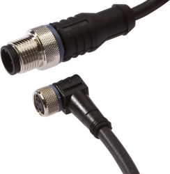 VK100F81, Kabel przyłączeniowy, 1m, M8 żeński 4pin kątowy, M12 męski 4pin prosty, 4x0,34mm², PUR, 60V, IP67