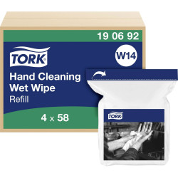 Tork 190692 Cleaning Tissue 1-Ply Wet Hand Wipes Easy Refill 232 Pieces