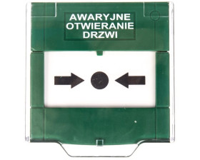 Przycisk awaryjnego wyjścia natynkowy 2A/30V DC ręczny zielony APWK