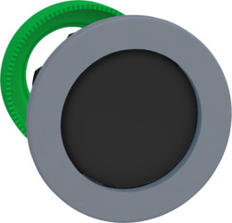 Pushbutton, unlabeled, unlit, groping, waistband round, black, front ring light gray, mounting Ø 30.5 mm, ZB5FA26C0