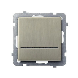 SONATA Łącznik pojedynczy z podświetleniem nowe srebro ŁP-1RMS/m/44