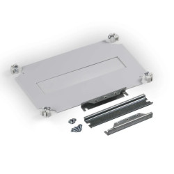 Panel frontowy kompletny Cubo O do obudów 200x300mm wysokość wspornika 32,5mm 1 otwór DIN dla 12 modułów 186x286x2mm OFP32A132