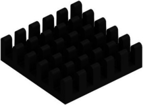 IC heatsink, (L x W x H) 21 x 21 x 6 mm, 24.3 to 8 K/W, black anodized, 10037024