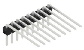 Pin header, 9 pole, pitch 2.54 mm, angled, black, SL31829Z