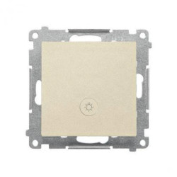 Simon 55 Przycisk światło” z podświetleniem LED (moduł) 10 AX, 250 V~, szybkozłącza Szampański mat TS1L.01/144