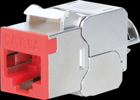791311 Keystone module RJ45, Cat.6a, STP, slimline, rot