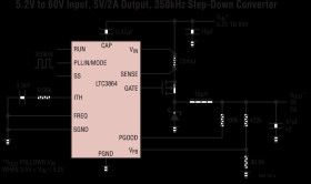 60V Low I Step-Down DC/DC Controller with 100% Duty Cycle Capability