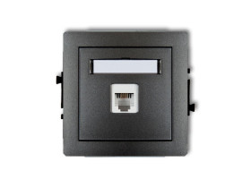 DECO Gniazdo telefoniczne 1xRJ11 4-stykowy beznarzędziowe grafitowy 11DGT-1 KARLIK