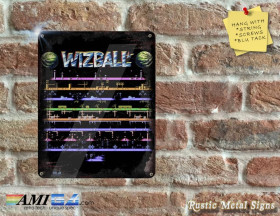 WIZBALL Wall Plaque - For all Commodore 64 Fans - Rustic - Metal Sign