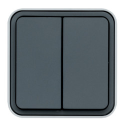 Włącznik światła, 10A, 250V, 2-przyciskowy, IP55, Hager