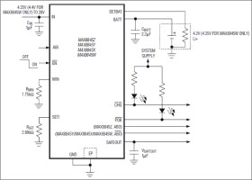 28V Linear Li+ Battery Chargers with Battery Detection and Overvoltage-Protected Output