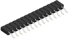 Socket header, 15 pole, pitch 2.54 mm, straight, BLLP7SMD15Z