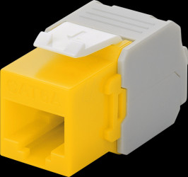 90691 Keystone module Cat.6a UTP, RJ45 jack / LSA, yellow