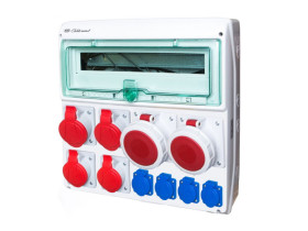 Rozdzielnica budowlana RB 18M gniazda 2x63A/5 2x32A/5 2x16A/5 4x250V IP54 RSS-05 942051 ELEKTROMET