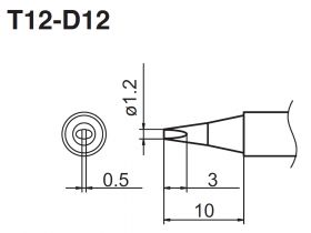 T12-D12 grot płaski 1,2mm