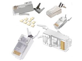 Wtyk RJ45 kat6 kat7 pass through ekran ext. 10 sztuk
