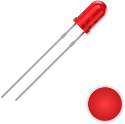 LED, THT, Ø 3 mm, red, 625 nm, 700 mcd, 30°, 2111O155